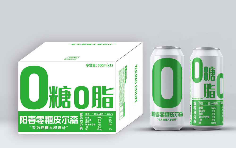 陽春零糖皮爾森500ml罐裝